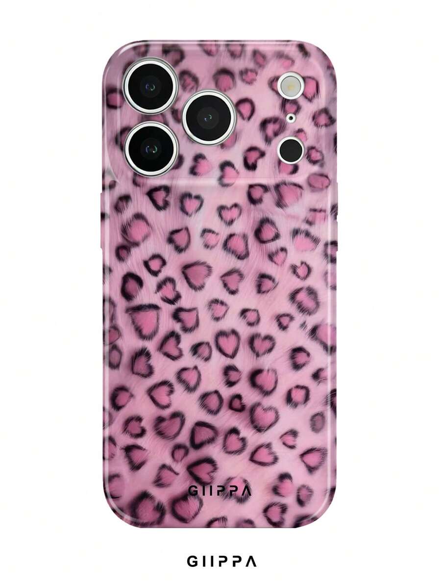 GIIPPA 1 Pieza Funda de teléfono con diseño hiperrealista de corazón de leopardo rosa, compatible con iPhone 17 Pro Max, 16 Pro Max, 15 Pro Max, 14 Pro Max, funda de teléfono coreana de alta gama e interesante, también se ajusta a 11/12/13/14/15/16 Pro Max Plus, diseño elegante adecuado tanto para hombres como para mujeres, regalo ideal para la novia en Navidad, San Valentín, Pascua, temporada de bodas y cumpleaños - Multicolor - Ver 1