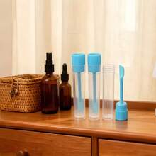 10 piezas Botellas de muestra de plástico con cucharas, convenientes para manipular y almacenar muestras de laboratorio y alícuotas - Ver 4