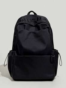 1pc Unisex Plain Nylon Zipper Closure Minimalist Backpack, Suitable For Students And Daily Use In All Seasons, No Pendant - A - View 12