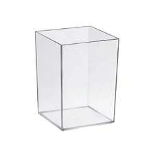 1 pieza Caja de almacenamiento de plástico transparente, organizador acrílico multifuncional, soporte para bolígrafos de escritorio & estante para brochas de maquillaje, caja de almacenamiento de artículos de papelería, contenedor de almacenamiento de brochas de maquillaje, cubo de almacenamiento de herramientas de belleza y cosméticos de escritorio, artículos esenciales para la temporada de regreso a la escuela - transparente - Ver 7