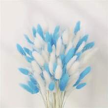 60/120/180/240pcs Bohemian Style Colorful Artificial Flower Bouquet, Suitable For Home Decor, Wedding Decorations, Spring Festivals, Ramadan, Easter, Mother's Day And Valentine's Day Gifts - White + Sky Blue - View 3