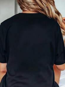 Loose Design/Plus Size"God Is Always Good"Christianity T Shirt Women's Religious Belief Statement Pattern T Shirt Casual Summer Tops - 黑色 - 查看 3