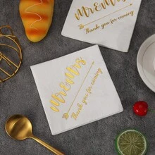 20PCS Wedding Party Napkins, Gold-Embossed Double-Layer Thickened Paper Towels, Suitable For Birthday Parties, Wedding Parties And Daily Household Use - Paper Napkin - View 3
