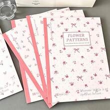 Cuaderno Floral Rosa de 9.8*6.89 Pulgadas, Diario con Portada Colorida, Planificador Simple, Cuaderno de Oficina/Hogar, Portátil, Útiles Escolares, Cuaderno de Líneas Simples para Estudiantes - B5 - Ver 6