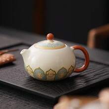 1個手工汝窯陶瓷茶壺，中式功夫茶壺，冰裂釉面 - 彩色 - 查看 8