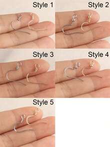 50 crochets d'oreilles en acier inoxydable DIY et accessoires de boucles d'oreilles pour la création de boucles d'oreilles, pendentifs, fermoirs et autres composants de boucles d'oreilles. - 50 pièces/paquet - Voir 4