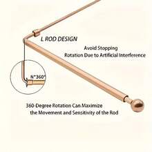 Copper Double-Rounded-Tip Dowsing Rods With Copper Pendant - Ghost Detection Tools. Reusable And Portable; Suitable For Ghost Hunting, Water Dowsing, Treasure Hunting, Puzzle-Solving, Locating Lost Items, And Similar Applications. - Double Beads + - View 2