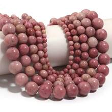 1 String Natural Red Jasper Round Beads 4/6/8/10mm, Fashion Handmade DIY Jewelry Making Spacer Beads For Bracelet Necklace Accessories - Rhodonite - View 4