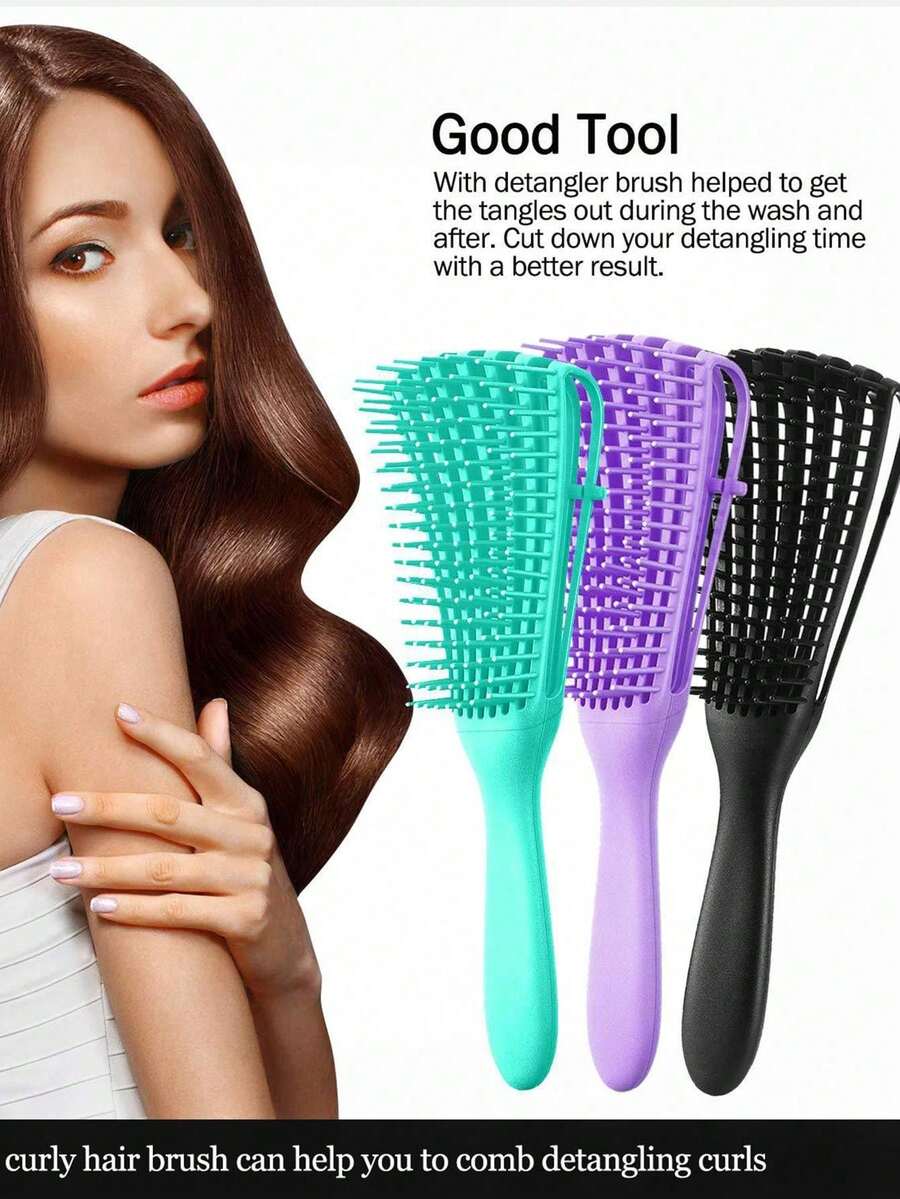 1 Stück Doppelreihiger Grobzahn-Entwirrkamm - Afro-Haare, schmerzfreies Entwirren im nassen/trockenen Zustand, Kopfhautmassage & Exfoliation, belüftet und schnelltrocknend. Für Locken, Perücken, Zöpfe, Salon & Reisen.