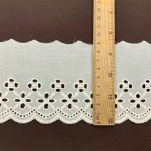 1/5碼 9公分寬花卉鏤空棉質蕾絲飾邊，扇形刺繡蕾絲布料，適用於縫製衣物、DIY手工、洋裝製作、服飾配件，適合縫紉初學者 - 多色D - 查看 10
