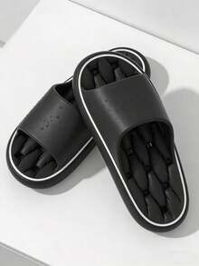 1 Pair Bathroom Quick-Drying EVA Slippers, Anti-Bacterial Anti-Slip Indoor Home Shower Slippers For Men And Women - Black - View 5