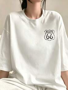 200g 100% Cotton T-Shirt, 2026 Summer Fashion Printed Short-Sleeve T-Shirt, Couple Style, Innerwear, Outerwear, Office Casual Round Neck Short-Sleeve Top - White - View 2