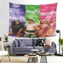 A Los Polinesios Trio Picture Tapestry - Creative Print Tapestry, Selected High-Quality Peach Skin Velvet Tapestry, Living Room, Bedroom, Party Decoration, Wall Decoration, Suitable For Living Room, Dormitory, Office - 彩色 - 查看 4