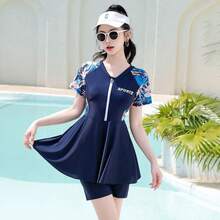 Women Lightweight Cardigans - 3503 Two-piece - Navy Blue (Quick-drying Fabric) - View 2