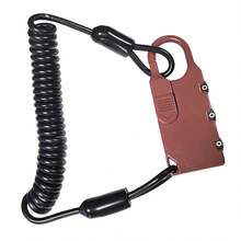 Mini Motorcycle Helmet Lock, 3 Digit Combination Anti-Theft Portable Bicycle Lock, Hardened Steel Bike Cable Lock For Helmets, Bicycles, Luggage, Backpacks, Electric Scooter, Strollers Etc - Brown - View 5
