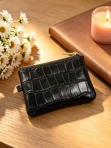 1pc Crocodile Patterned Coin Wallet, Women's Wallet, Lipstick Small Storage Bag, Coin Pocket Wallet, Small Zipper Card Bag, Coin Purse - Multicolor - View 11
