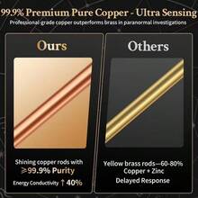Copper Double-Rounded-Tip Dowsing Rods With Copper Pendant - Ghost Detection Tools. Reusable And Portable; Suitable For Ghost Hunting, Water Dowsing, Treasure Hunting, Puzzle-Solving, Locating Lost Items, And Similar Applications. - Double Beads + - View 3