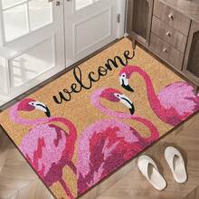 1pc Flamingo Pattern Door Mat/Carpet, Comfortable Decorative Floor Mats, Great For Home Bedroom, Bathroom Entryway, Machine Washable, Outdoor Rug,Outdoor Decor,Patio Decor,Halloween Decor,Christmas Decrotions,Fall Decor - A - View 4