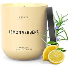 Lemon Verbena Scented Candle For Home, 14.2oz 80H Long Lasting Aromatherapy Candles For Energy & Focus, Essential Oil & Soy Wax | Citrus & Herbal Freshness - Lavender - View 11