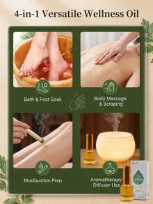 20ml Óleo Essencial Natural de Artemísia & Ginseng, Extrato Puro de Planta, Sem Aditivos, Óleo de Aromaterapia Multiuso para Massagem, Relaxamento Corporal & Hidratação da Pele - Floral - Visão 5