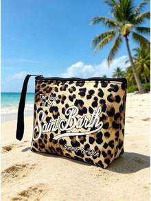St. Barth Women's Handbags, Leopard Print Clutch Bags, European And American Casual Style, Denim Houndstooth Clutch Bags, Striped Clutch Bags. - Họa tiết da báo đen - Xem 3