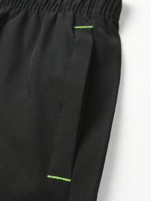 5pcs/Pack Teen Boys Casual Solid Color Quick-Dry Shorts, Lightweight Breathable Comfortable Summer Sports Shorts - Black - View 5