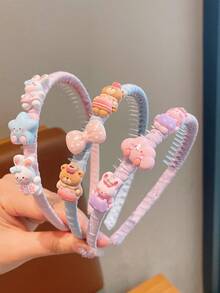 1pc Cute Cartoon Headband With Anti-Slip Strip, Toothed Decorative Hair Clip, Anti-Slip Function Hair Accessory, Cartoon Headpiece - Multicolor - View 2