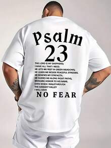 Men's White Christian Scripture T-Shirt, Crew Neck Short Sleeve Casual Top, Lightweight Cotton Fabric - 白色 - 查看 7