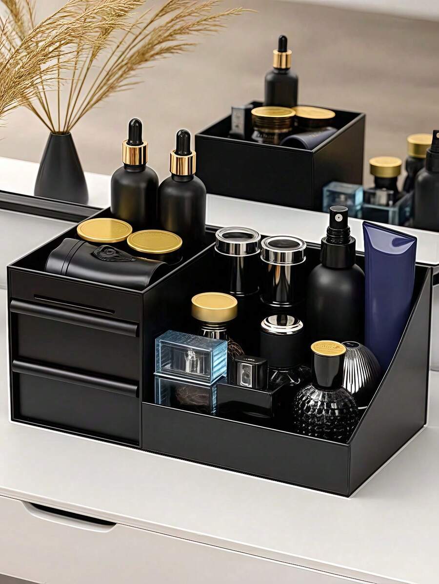 Desktop Storage Box, Men's Cologne & Watch Storage Box, Pen & Stationery Organizer, Cosmetic Storage Box, Bathroom Accessories, Razor & Toothbrush Storage Basket, Gift