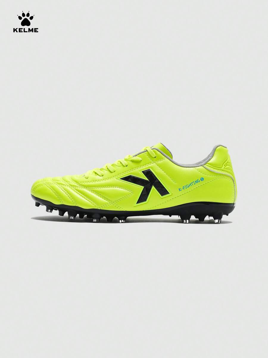 Sepatu Sepak Bola KELME Pria MG Short Stud, Sepatu Profesional untuk Pertandingan & Latihan Harian di Lapangan Rumput Alami dan Buatan, serta Frisbee. - Kuning berpendar - View 1