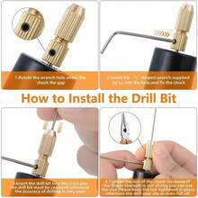 Kit de Mini Broca Elétrica Manual De 5V Com Rotativa Portátil Alimentada RECARREGÁVEL  De Torção Utilizada - Recarregavel - Visão 8