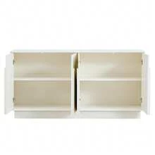 Modern White Sideboard With Curved Doors – 4-Door Storage Unit For Living And Dining Room, MDF Construction With Matte Finish, Stylish And Functional Storage Solution, 160 Cm - 白色 - 查看 6