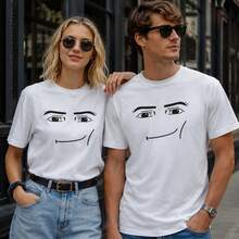 Anime Robot Robloxs Face T-Shirts, Funny Shirt ,Graphic Tees ,Crew Neck Short Sleeve T Shirts ,Women Clothing ,Harajuku T Shirts, Tee ,Summer Tops - 白色 - 查看 2