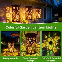New Solar Sunflower Lantern, IP65 Waterproof Iron Garden Decoration, Upgraded Painted Butterfly Lantern, Spotlight, Light Sensor Lamp, Mother's Day Gift For Female Mothers And Grandmothers. Suitable For Patio, Patio, Backyard, Porch Decoration. - 直筒燈 - 查看 8