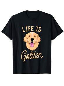 Camiseta "La Vida Es Golden Retriever" - Negro - Ver 1