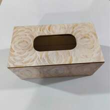 1 Pc Natural Wooden Storage Box, Suitable For Home, Living Room, Dining Table, Hotel And Other Occasions, Minimalist, Lightweight, Luxurious Design, Suitable As Gift Or Decoration - Champagne - View 6