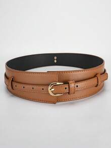 2-In-1 Women's Wide/Thin Belt, Suitable For Dresses And Pants, With Gold Buckle - Multicolor - View 6