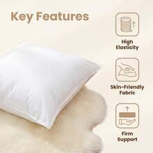 Hypoallergenic Polyester Throw Pillow Insert Soft Supportive Square Cushion Inner Core For Sofa Bed Home Hotel Decor - 20 X 20 Inches(50*50cm) - View 2