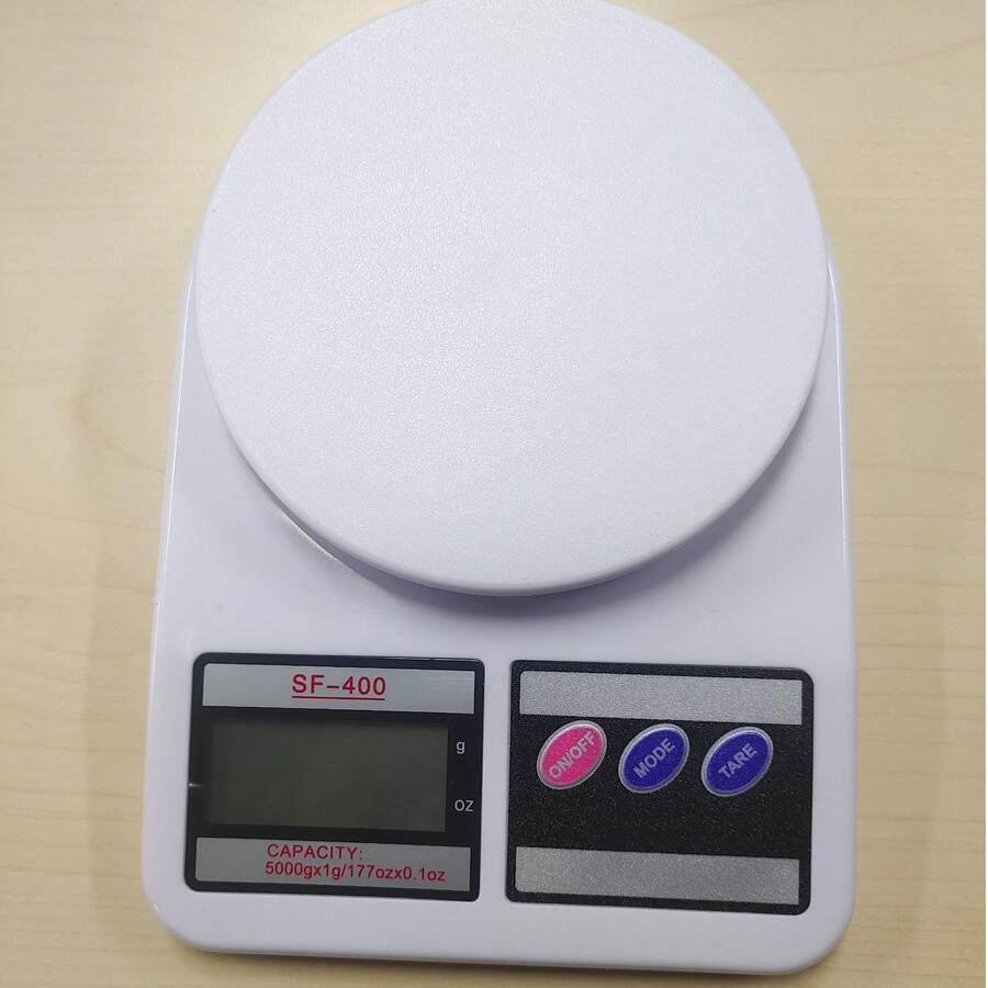 5kg Báscula de cocina con función de peso, conversión de unidades, apagado automático, para hornear en casa, baterías no incluidas - Blanco - Ver 1