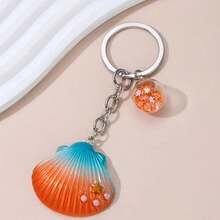 1pc Gradient Shell Resin Keychain, Star & Pearl Decoration, Glass Ball Pendant, Bag Charm Accessory, Ideal Graduation & Holiday Gift - Multicolor - View 7