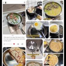 3-Ply Stainless Steel Heavy Duty Flat Bottom Frying Pan 304 Stainless Steel Non-Stick Skillet For Home Steak Searing And Stir-Frying - View 6