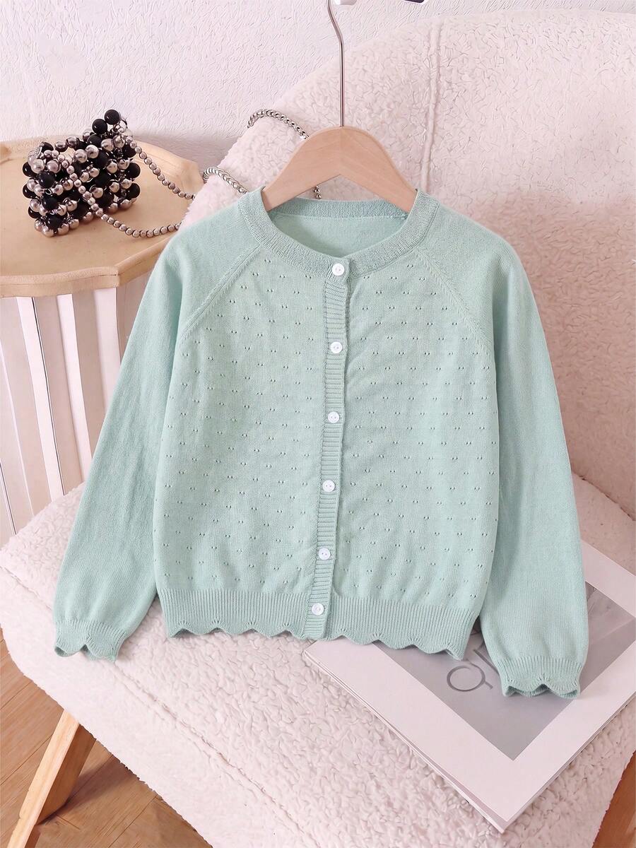 Cardigan Rajut Ringan Warna Polos untuk Anak Perempuan, Cocok untuk Dipakai di Rumah, Jalan-jalan, atau Sebagai Hadiah Idul Adha