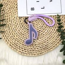 1個創意卡通音樂主題PU皮革鑰匙圈，適合情侶包包吊飾，音樂愛好者的專屬禮物 - 彩色 - 查看 3