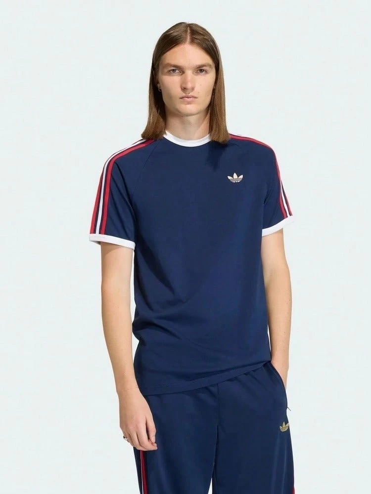 Adidas Originals 男款 ORIGINALS T-SHIRT 經典純棉三條紋運動短袖T恤 KC8636 - 深靛藍 - 查看 1