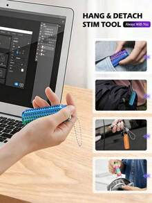 Adult Stress Relief Hand Massage Toys, Help Relax Muscles And Relieve Stress, Portable 3D Printed Breathable Keychain Pendant Tactile Tool With Textured Bumps And Ventilation Holes, Suitable For Office, Travel, Outdoor, Back To School - A - View 3
