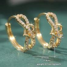 1 Pair Elegant Luxury Heart-Shaped Hoop Earrings, Suitable For Daily Wear, Dates And Various Festive Occasions, Ideal Holiday Gift - Gold - View 6