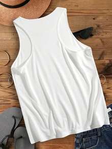 Women's Tank Top/Camisole - Summer Vacation Wear, Beach Outfit, Vacation Style, Bohemian Style, 250th Anniversary Celebration, Independence Day, Beach Tank Top, World Cup Gift-Seashell And Starfish Print Tank Top With Ocean Theme Design For Beach Lovers Summer Outfit Casual Wear Women's Top Lightweight Breathable Fabric - 白色 - 查看 2