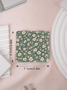 1PC Pastoral British Style Floral Series Portable Vanity Mirror, Foldable Lightweight Ultra-Thin Convenient Hand Mirror, PU Leather, Suitable For Multiple Scenes And All People, Pocket Mirror, Fresh Style With Unique Ditsy Floral Print Pattern Design, Exquisite And Delicate, Easy To Carry, Handheld Makeup Mirror, 180° Flip Cover, Multi-Functional - Multicolor - View 5