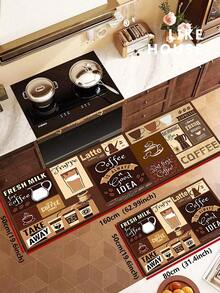 1pc Coffee Color Living Room Kitchen Rug Mat, Anti-Fatigue Kitchen Mat, Rubber Kitchen Mat Set, Coffee Color Kitchen Rug Mat, Non-Slip Washable, Kitchen Runner Rug, Rubber Backing - Multicolor - View 15