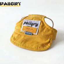7 Colors Dog/Cat Sun Visor Cap With Strap, Prevent Falling Design, Suitable For Small Pets Outdoor, Photo Prop Accessory - Yellow - View 2